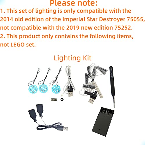 GEAMENT Kit de luz LED para Imperial Star Destroyer - Compatible con Lego Star Wars 75055 (Juego Lego no Incluido)