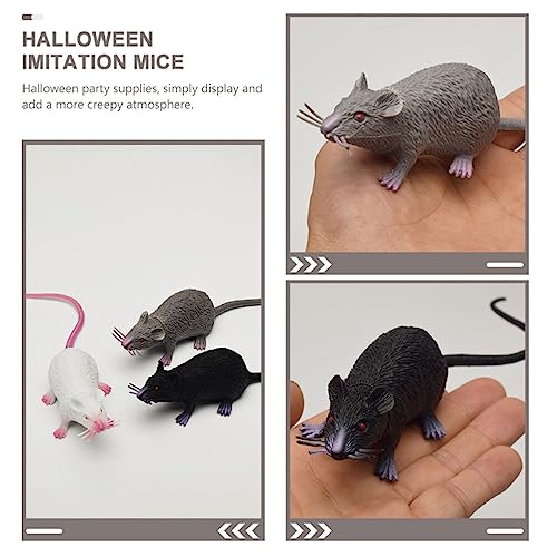Generic 3Pcs Falso Rata de Plástico Ratones Falso Ratones Ratas de Miedo para Suministros de Juguetes de Halloween Truco
