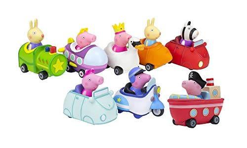 Generisch Peppa Pig y sus amigos Mini Flitzer, 8 diseños diferentes – Buggys con ruedas de rodadura correctamente (juego de 8 unidades)
