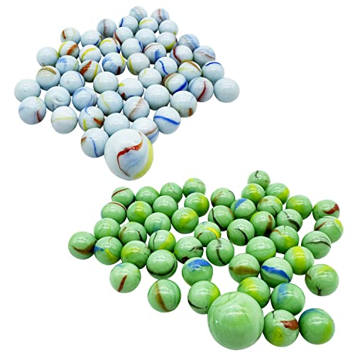 GERILEO Pack de 100/200 Canicas de Colores y Cristal - Glass Marbles, Pista y Circuitos de Canicas, Juego Tradicional, Juguete - Niños y Niñas - 2 Tamaños - Colores Aleatorios (200 Unidades)
