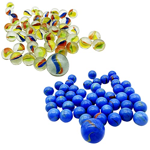 GERILEO Pack de 100/200 Canicas de Colores y Cristal - Glass Marbles, Pista y Circuitos de Canicas, Juego Tradicional, Juguete - Niños y Niñas - 2 Tamaños - Colores Aleatorios (200 Unidades)