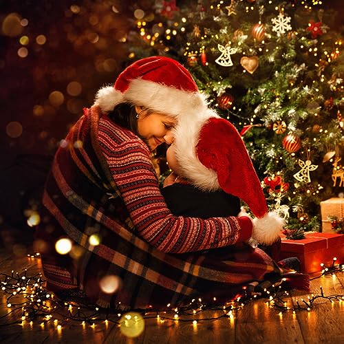 GGISUI Gorro de Navidad, Rojo Peluche Sombreros de Navidad, Santa Claus Gorro, Gorro de Papá Noel, Gorro para Decoración navideña, Sombreros de Navidad para Año Nuevo, Festivo, Fiesta