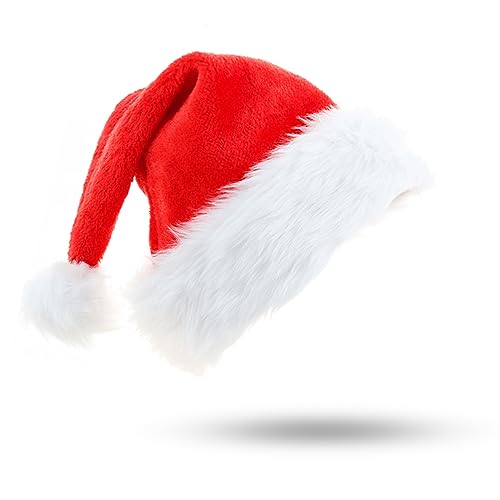 GGISUI Gorro de Navidad, Rojo Peluche Sombreros de Navidad, Santa Claus Gorro, Gorro de Papá Noel, Gorro para Decoración navideña, Sombreros de Navidad para Año Nuevo, Festivo, Fiesta