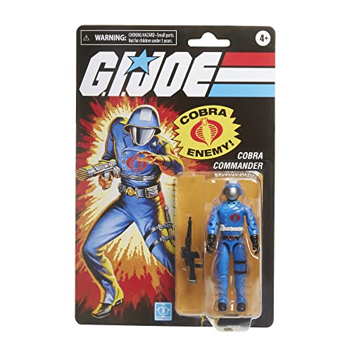 GI JOE Retro Duke Vs. Cobra Commander - Paquete de 2 Juguetes de 3.75 Pulgadas a Escala de Figuras de acción coleccionables con Accesorios, Juguetes para niños a Partir de 4 años (F49265S0)