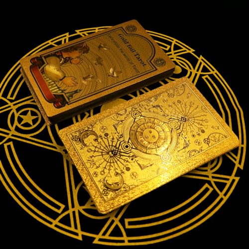 GIBZ Tarot Cartas Deck Originales Rider Waite Tarot Set Lámina de Oro de Lujo con Guía Tapete Guidebook Libro Caja para Principiantes, 78 Piezas