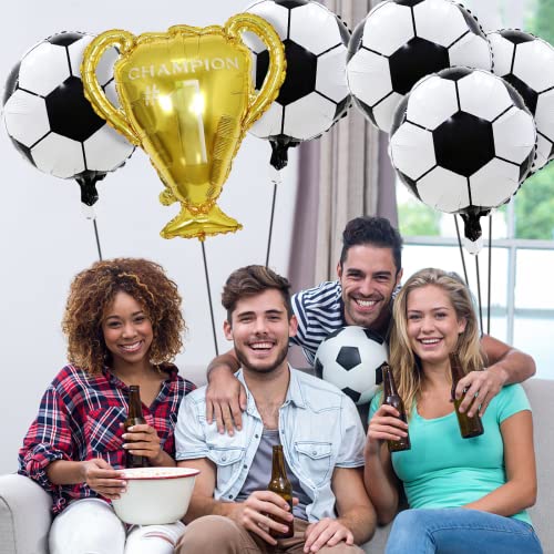 Globos de Fútbol, Trofeo Globos, 10 Globos de Aluminio Fútbol, Decoraciones para Fiesta de Futbol, Suministros de Fiesta Deportiva para Cumpleaños Deportes Copa Mundial