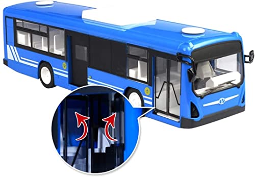 GLOYER Canales Control Remoto autobús Puerta Ajustable luz LED Que se Puede Abrir Escala 1/12 RC Bus Juguetes Control Remoto Funcional Completo autobús niños niñas Interior al Aire Libre