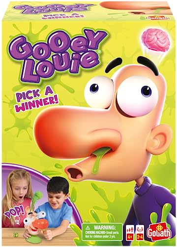 Goliath Gooey Louie Game - Juego de sacar a los Gooeys de la nariz de Louie - Edades de 4 años en adelante, 2-4 jugadores