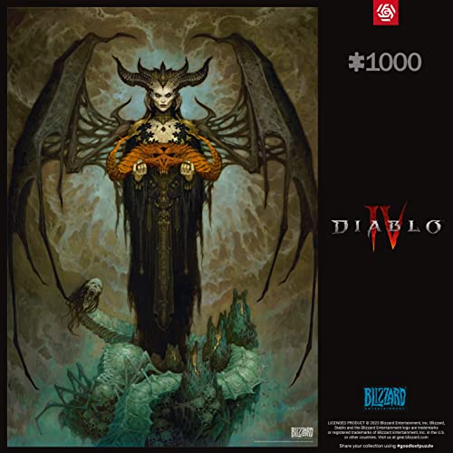 Good Loot Gaming: Diablo IV Lilith - Rompecabezas de 1000 Piezas - Rompecabezas de Juego - Efecto de Pantalla - para Fanáticos de Los Videojuegos - para Adultos y Niños Mayores de 12 Años - 27" x 19"