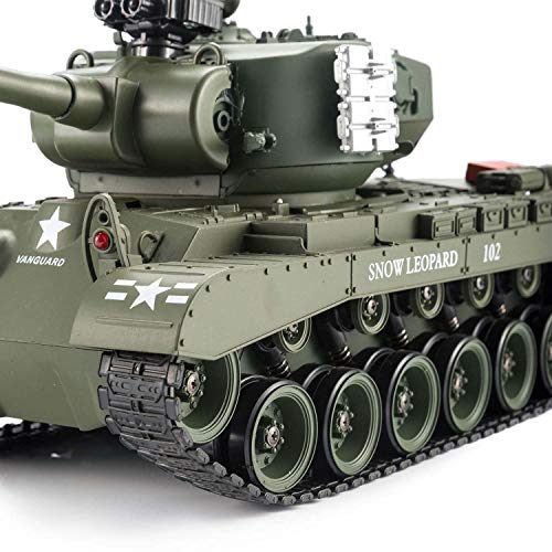GOODS+GADGETS Tanque RC Alemán Tiger I 2.4GHz R/C Modelo a Escala 1:16 con función de Disparo, Sonido - RTR (Pershing Snow Leopard)