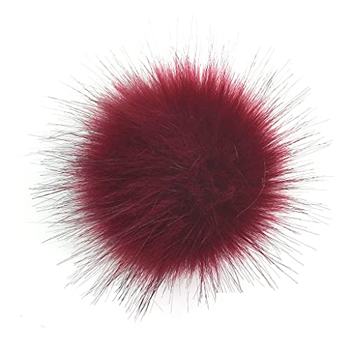 Gorro de punto DIY Accessires-piel sintética Pom Ball con botón de presión, económico y duradero, acabado atractivo