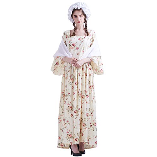 GRACEART Vestido de traje de mujer pionero colonial (18, Giallo)