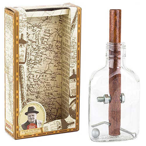 Great Minds-GM1350 Minds Puzle con diseño de cigarro Puro y Botella de Whisky Inspirado en Churchill, Color Transparente, único (Professor Puzzle GM1350)