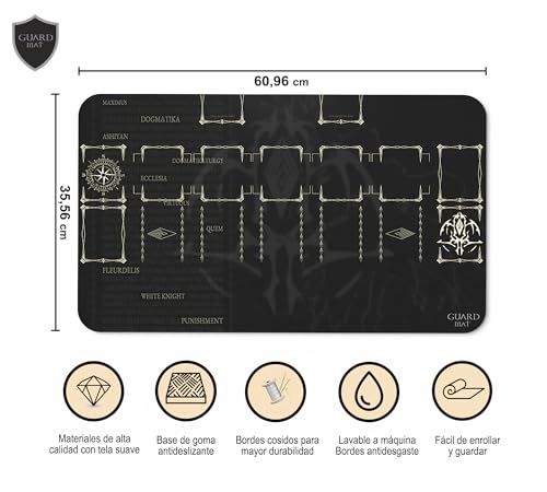 GuardMat - Runes - Tapete YuGiOh - Alfombrilla Cartas Magic - Playmat Compatible con MTG, Señor de los Anillos, Pokemon, TCG, Alfombra para Juegos de Mesa - Juega Magic The Gathering