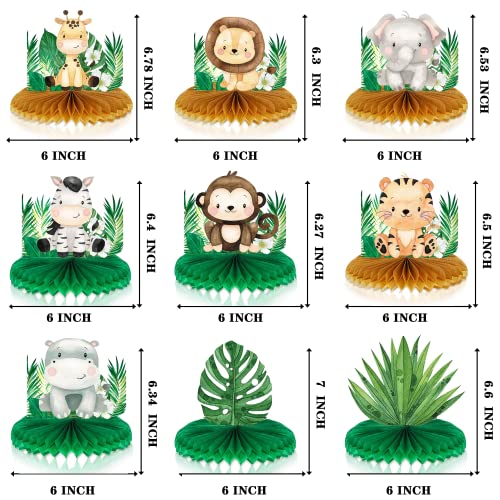 Gukasxi 12 piezas de centros de mesa de animales de la selva, decoración de fiesta temática de safari, animales de baby shower, decoración de mesa de cumpleaños (animales de la selva)