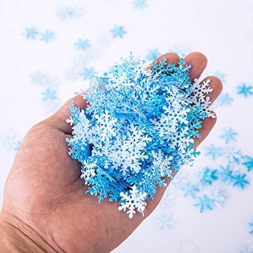 GWHOLE 600 Unidades Confeti Copo de Nieve Azul Decoración Materiales para Navidad Boda Fiestas Adornos Globo Festivo