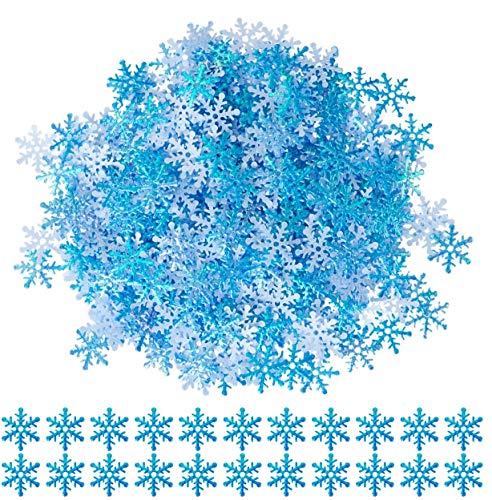 GWHOLE 600 Unidades Confeti Copo de Nieve Azul Decoración Materiales para Navidad Boda Fiestas Adornos Globo Festivo