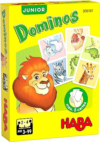 HABA Domino Junior-Safari-Juegos de Mesa Niño-Conocer Animales-3 años-306101, 306101