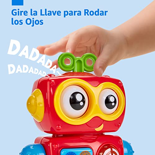 hahaland Robot Juguetes Niños 1 año 2 años, Interactivo Robot Juguetes Bebes 6-12 Meses Juguetes Musical con Luces y Sonidos, Juguete Robot de Actividad Regalo para Niños 1 2 3 Años
