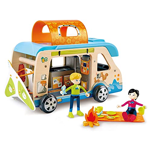 Hape E3407 Adventure Van - Complete Dolls Mini Van with Accessories