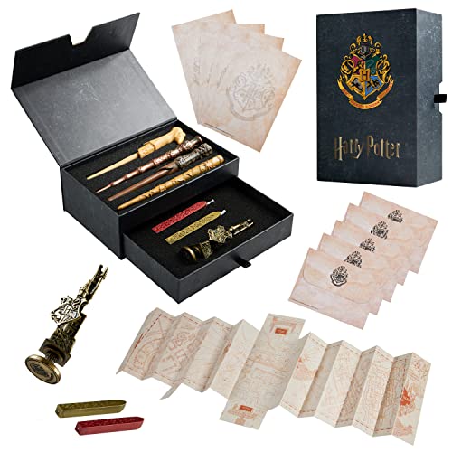 Harry Potter Kit Papelería, Set Bolígrafo Varita y Papelería Bonita, Merchandising Oficial