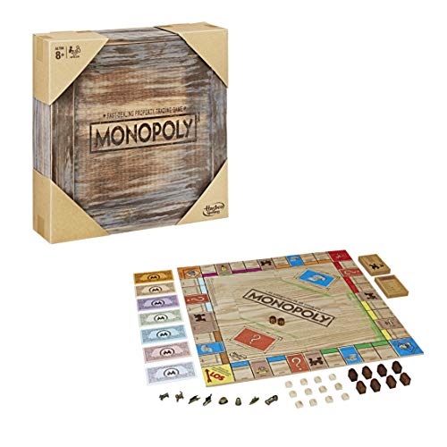 Hasbro Gaming Rustic Woods Monopoly de Madera, Edición Retro para coleccionistas, Idioma: ‎Germanic Languages