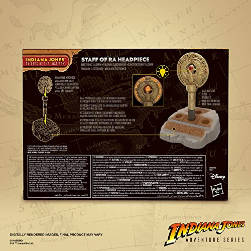 Hasbro Indiana Jones en Busca del Arca perdida, Pieza Superior de la Vara de Ra, Línea Adventure Series, Talismán electrónico para el Disfraz de Indiana Jones, F8033
