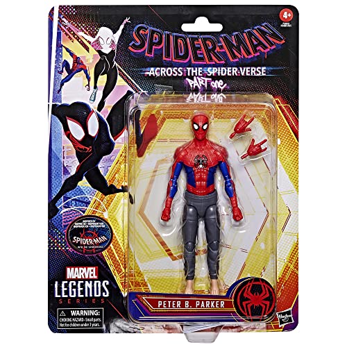 Hasbro Marvel Legends Series Spider-Man: Across The Spider-Verse (Part One) - Figura de Peter B. Parker de 15 cm, 2 Accesorios