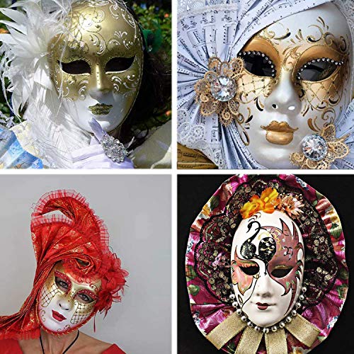 Hbaebdoo Blanco, 12 Piezas Serie de DIY Virgen Danza Cosplay Fiesta de Papel de Mascarada Decoración