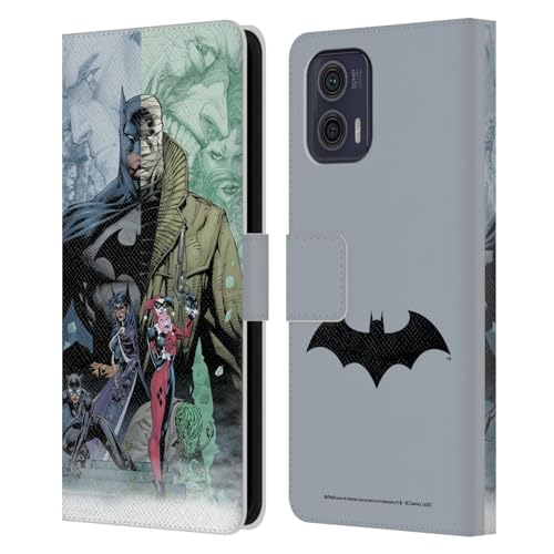 Head Case Designs Licenciado Oficialmente Batman DC Comics Silencio Portadas de cómics Famosos Carcasa de Cuero Tipo Libro Compatible con Motorola Moto G73 5G