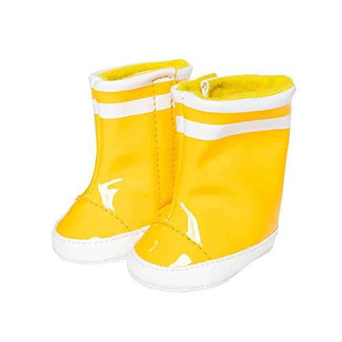 Heless 1401 - Botas de goma para muñecas, en amarillo, talla 30 - 34 cm, para que los pies de las muñecas estén secos cuando llueve y para que marquen tendencia en el mundo de la moda para muñecas