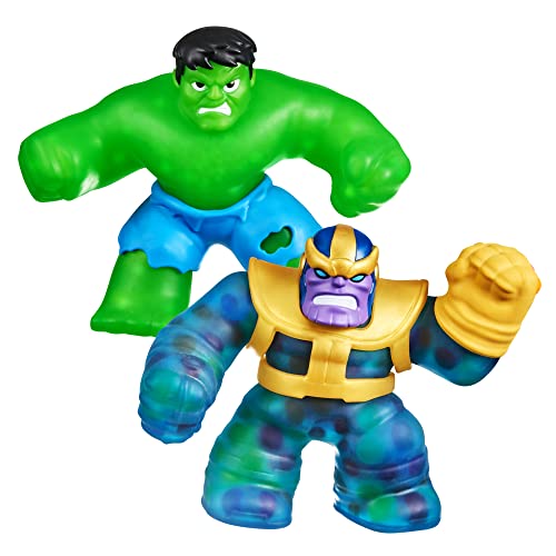 Heroes of Goo Jit Zu Marvel Versus Pack - Hulk vs Thanos, Squishy, Stretchy, Gooey Heroes, Perfect Christmas/Birthday Present For 4 To 8 Year Olds, Squishy, Stretchy Tactile Play