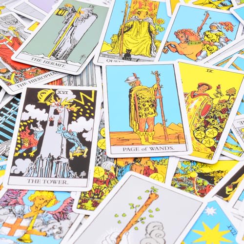 Hilloly Tarot Cards 78 Piezas Tarot Cartas,Tarot Deck Tarjetas Juego de Cartas Tarjetas de Juego de Adivinación del Destino,Juegos de Mesa de Fiesta Familiar para Principiantes