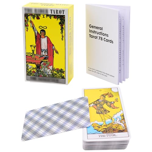 Hilloly Tarot Cards 78 Piezas Tarot Cartas,Tarot Deck Tarjetas Juego de Cartas Tarjetas de Juego de Adivinación del Destino,Juegos de Mesa de Fiesta Familiar para Principiantes