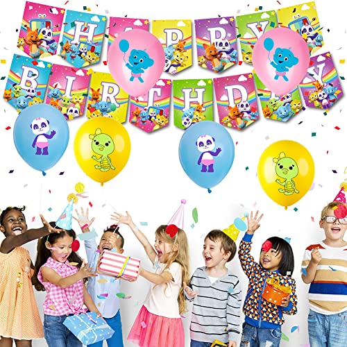 Hilloly Word Party Globos Suministro de Fiesta de Cumpleaños Decoración De Cumpleaños Pancarta Suministros Adornos para Pastel de Juegos Niños de Tartas de Fiesta