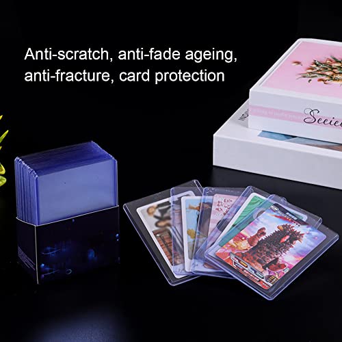 HLIWS Clear Toploaders-44pcs 76 * 102mm Clear Hard Card Sleeves,Game Card Sleeves,Protect Top Loader Card Sleeves,para la mayoría de las tarjetas(Azul)