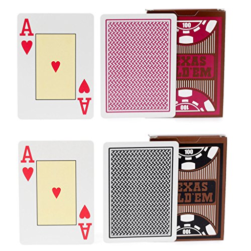 hopewey 2 tarjetas de póquer de Texas Holdem para jugar al póquer impermeables de plástico de PVC profesional premium