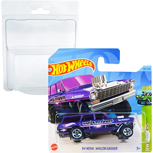 Hot Wheels ´64 Nova Wagon Gasser HW Gassers 2/5 (145/250) HKH63 Short Card Mattel 2023 + Blister & Card Protector Pack Friki Monkey