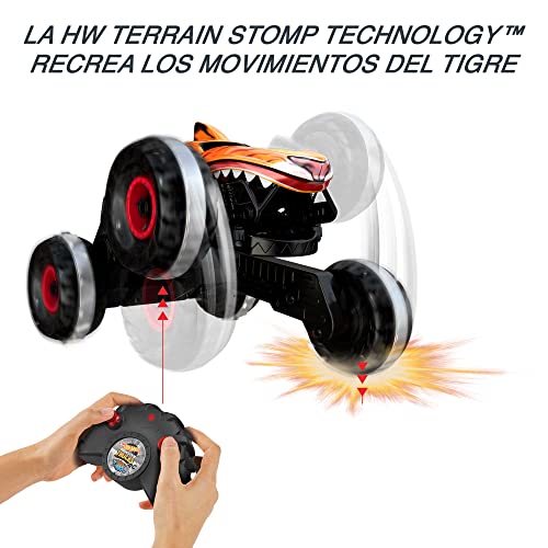 Hot Wheels Monster Trucks Coche de juguete Radio Control teledirigido Tiger Shark Unstoppable, vehículo todoterreno, +3 años (Mattel HGV87)