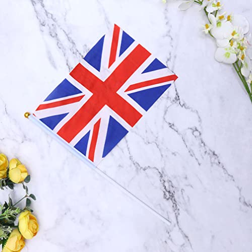 Housoutil 25 Juegos Gran Bretaña Ondeando La Bandera Reino Unido Bandera De Mano En Palo Mini Bandera De Gran Bretaña Bandera De Palo Británico Ingredientes Miniatura Poliéster