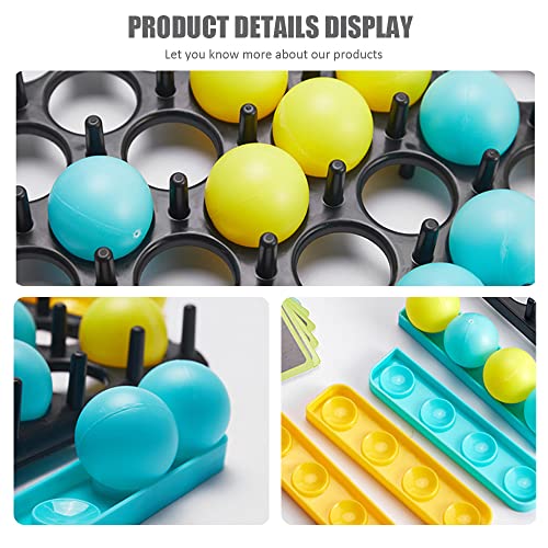 HOVCEH Bouncing Ball Table Game, Bounce Off Game Desktop Bouncing Ball with 16 Balls, 20 Challenge Cards, Jumping Ball Tabletop Ping Pong Game Ball Game, Gift for Kids 7 Years and up.