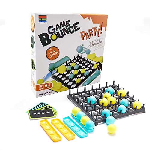 HOVCEH Bouncing Ball Table Game, Bounce Off Game Desktop Bouncing Ball with 16 Balls, 20 Challenge Cards, Jumping Ball Tabletop Ping Pong Game Ball Game, Gift for Kids 7 Years and up.