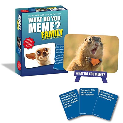 HUCH! | 882592 | What DO You Meme? Family | edición Alemana Juego Familiar | Juego de Fiesta | para 3 a 20 Jugadores a Partir de 8 años | con Muchos nuevos Memes para aún más diversión de Juego