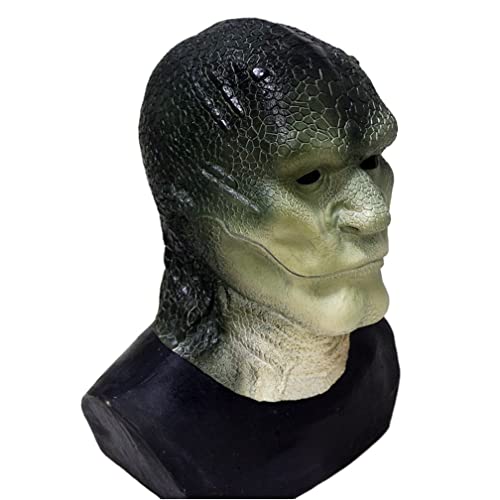 Hworks Máscara de hombre lagarto para fiesta, cubierta completa para Halloween, cosplay