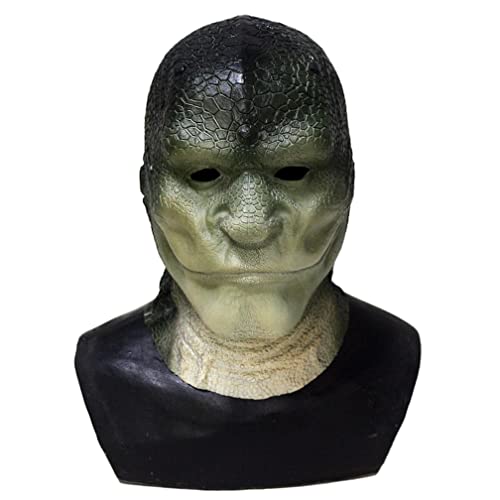 Hworks Máscara de hombre lagarto para fiesta, cubierta completa para Halloween, cosplay