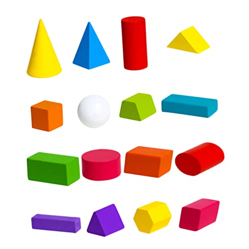 ibasenice 2 Juegos Bloques De Construcción De Geometría Sólida Juguete Leñoso Juguetes Educativos Juguete De Aprendizaje De Matemáticas Material Didáctico 3d De Madera Tridimensional