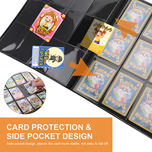 icyant Trading Cards Álbum 480 bolsillos Card Binder Collector con banda elástica 20 páginas 12 bolsillo impermeable Photo Cards Binding Card Holder Album Covers para Pokemon Game Card Storage Folder