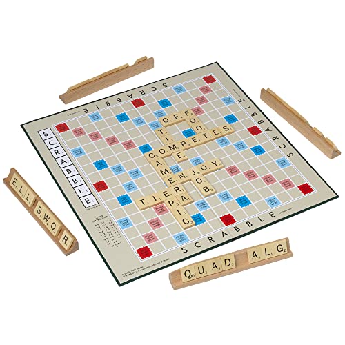 Ideal Scrabble Classic: a Reproduction of The Original 1950's Design with Wooden Tiles, Classic Games, For 2-4 Players, Ages 10+