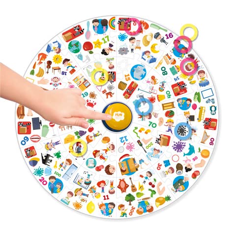 Imagiland Funtastic- Búho 200 Palabras puzle botón, Juego de Velocidad y Memoria para Aprender inglés, a Partir de 6 años, (FUN009)