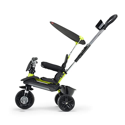 INJUSA - Triciclo Sport Baby Green, para Niños de +10 Meses, con Mango de Dirección Parental, Parasol, Chasis de Aluminio, Cubiertas de Goma en Ruedas y Asiento con Cinturón